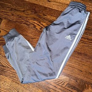 Adidas Kids Gray Joggers with White Stripes